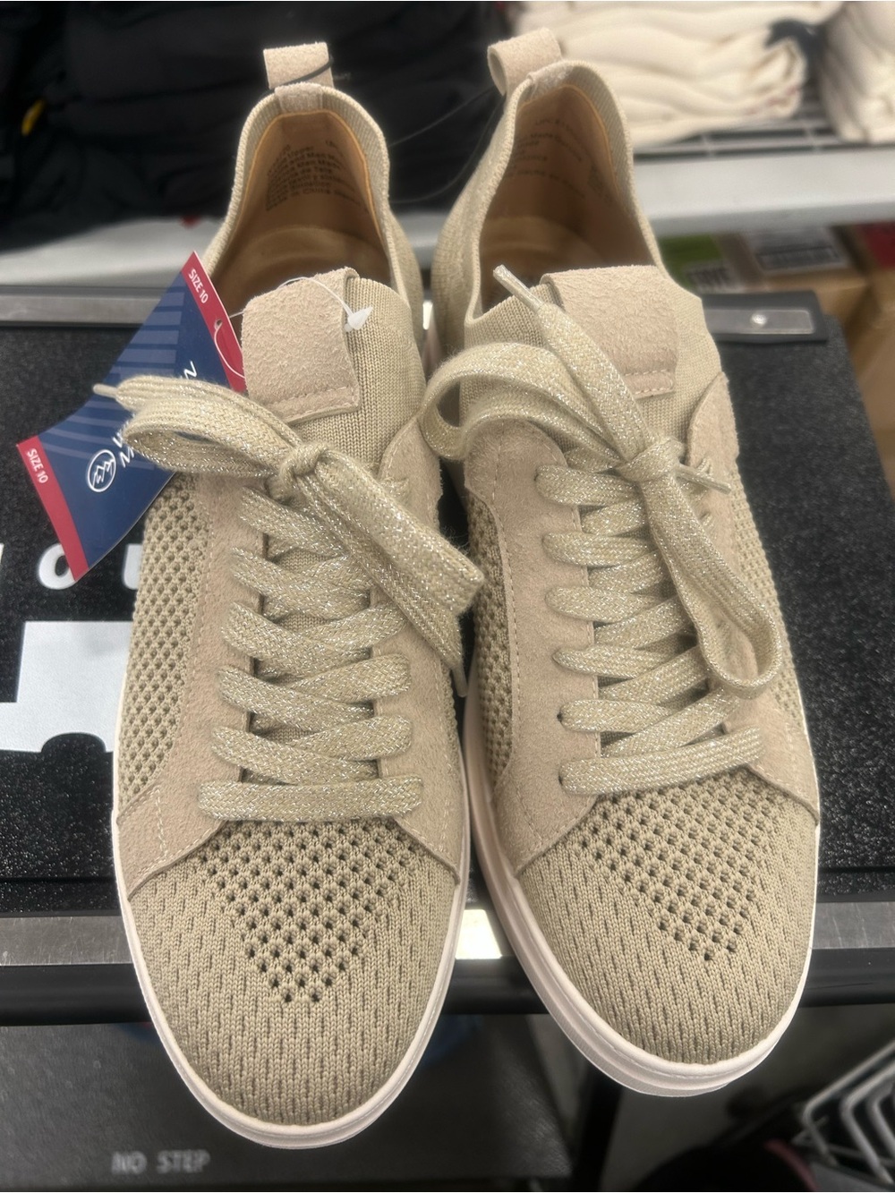 White Mountain Women's Knit Lace-Up Sneakers - Tan